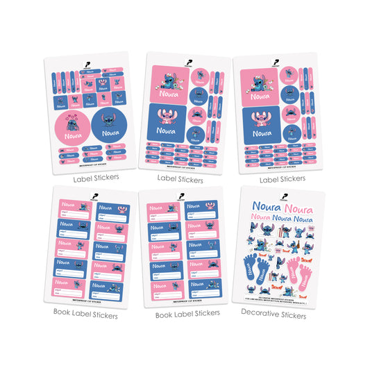 School Label Stickers Pack D125 - Stitch