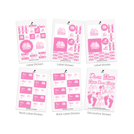 School Label Stickers Pack D104 - Barbie