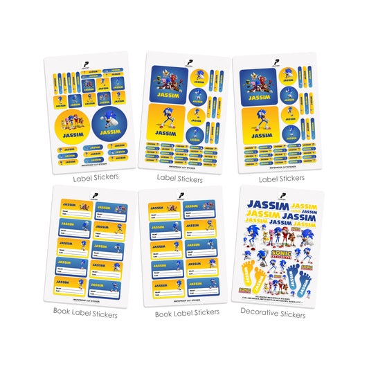 School Label Stickers Pack D123 - Sonic