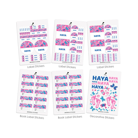 School Label Stickers Pack D120 - Butterfly