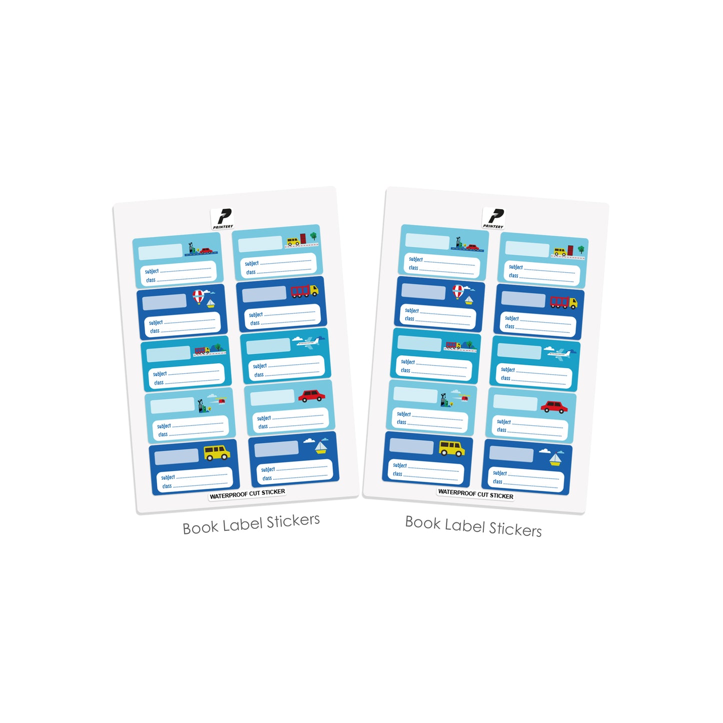 Ready to Buy School Label Pack D083 - Cars & Airplane