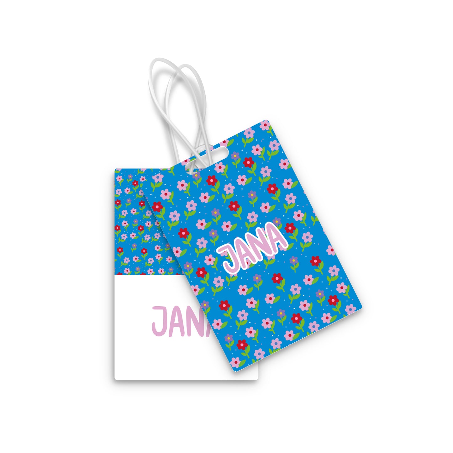 School Tags D053 - Flowers Patter