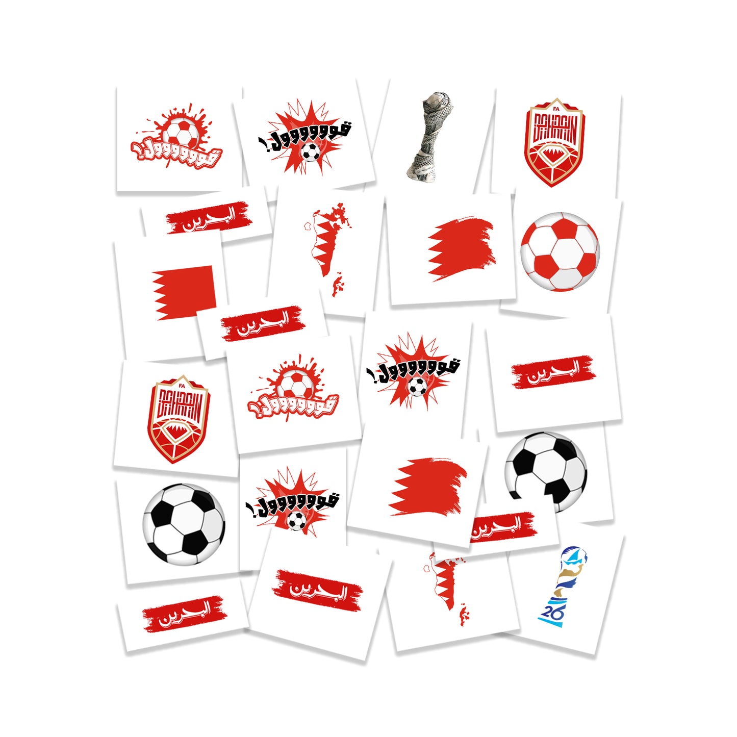 Bahrain Khaleeji Football Tattoo Pack