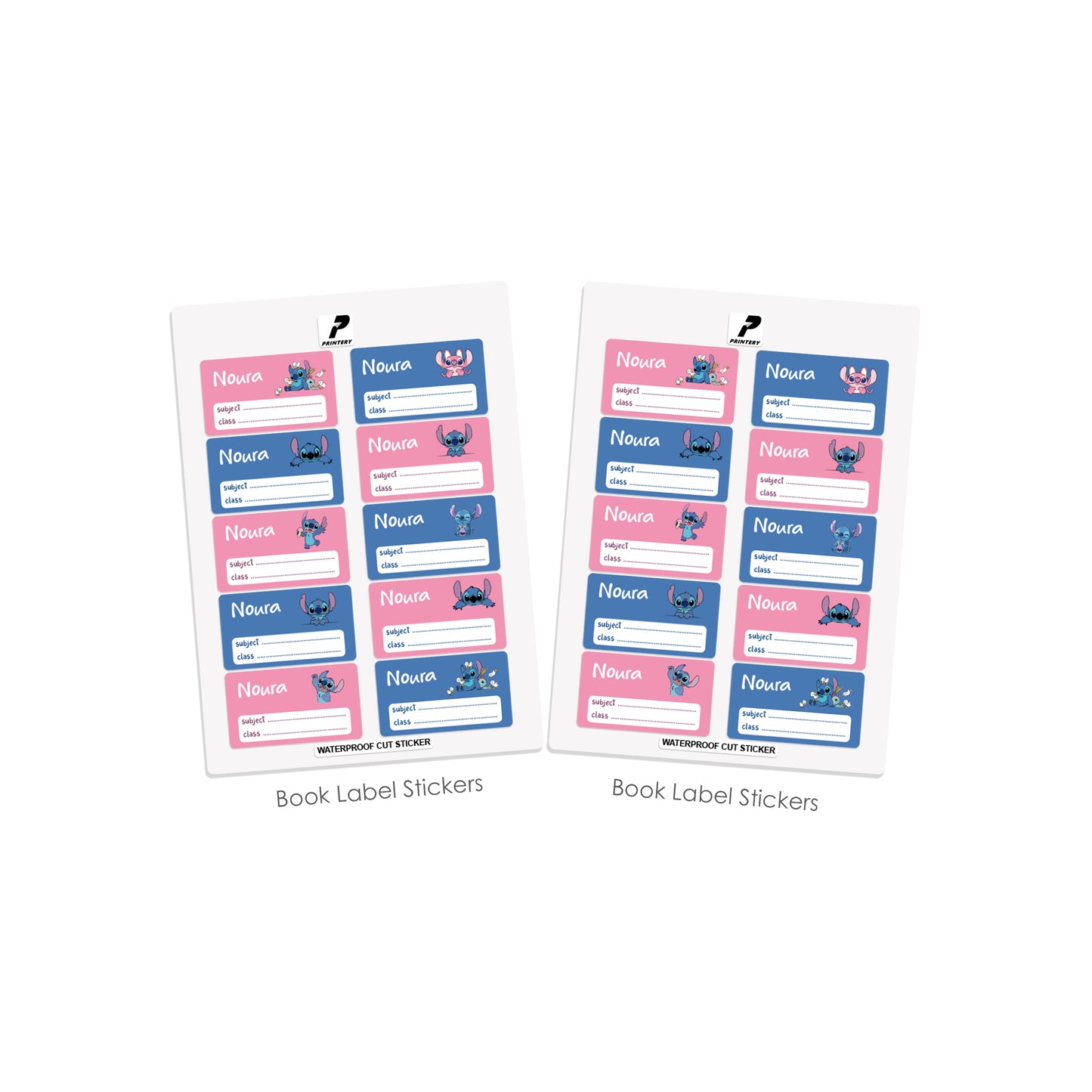 School Label Stickers Pack D125 - Stitch