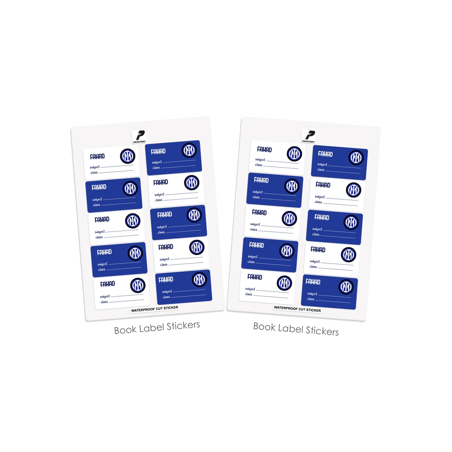 School Label Stickers Pack D093 - Inter Milan