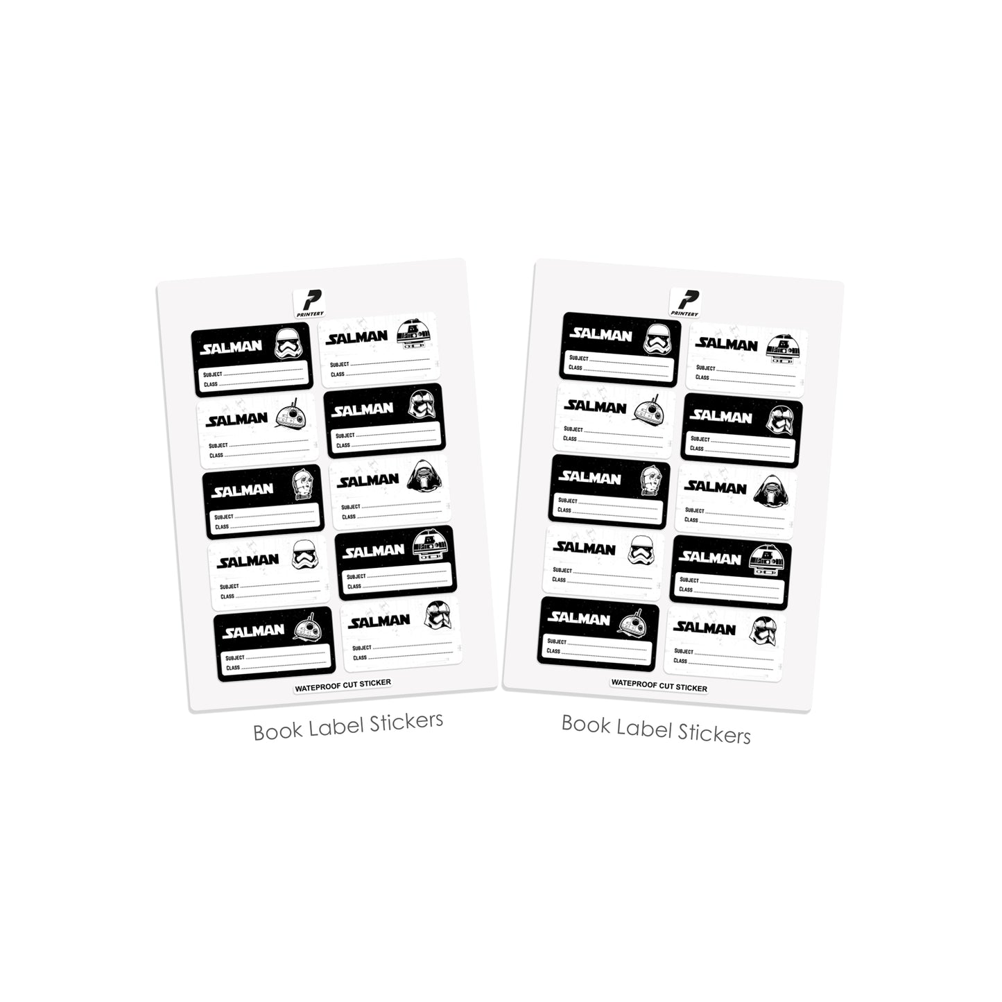 School Label Stickers Pack D124 - Starwars