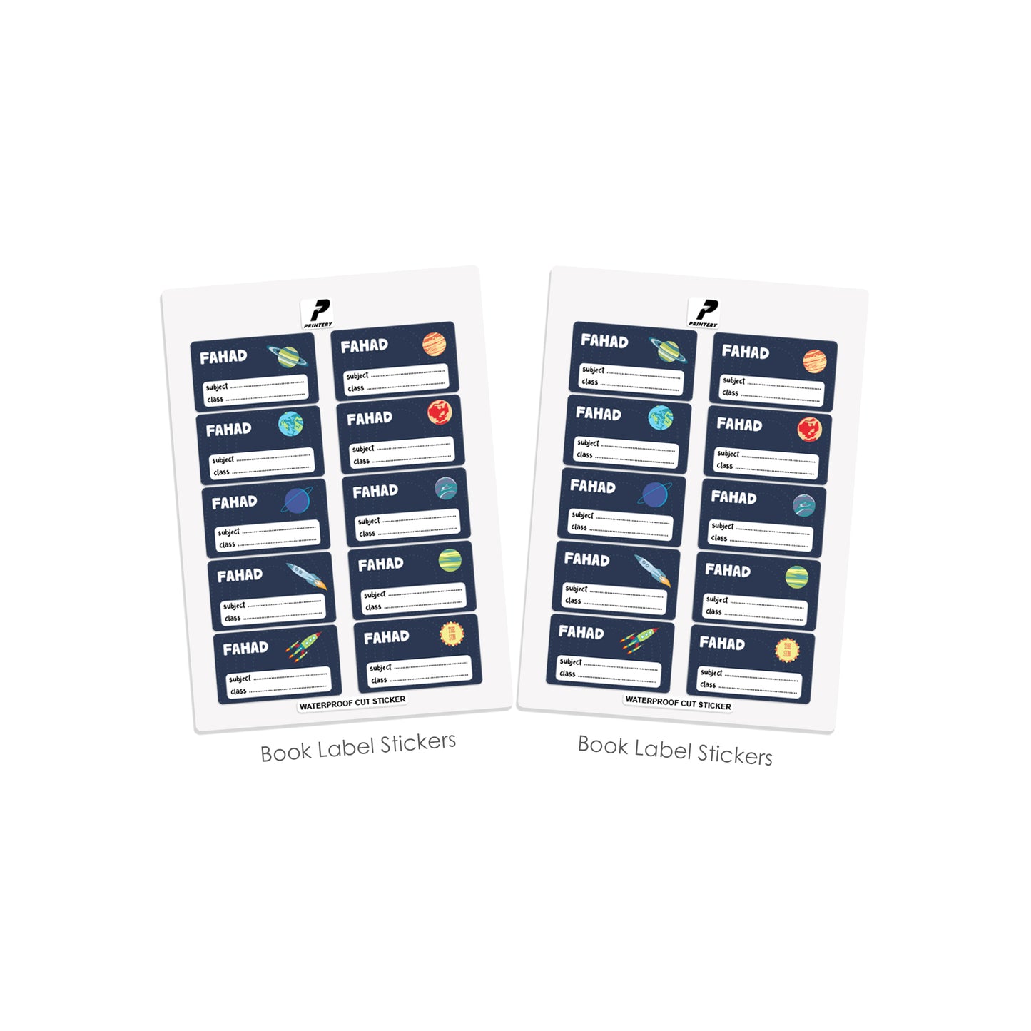 School Label Stickers Pack D107 - Space