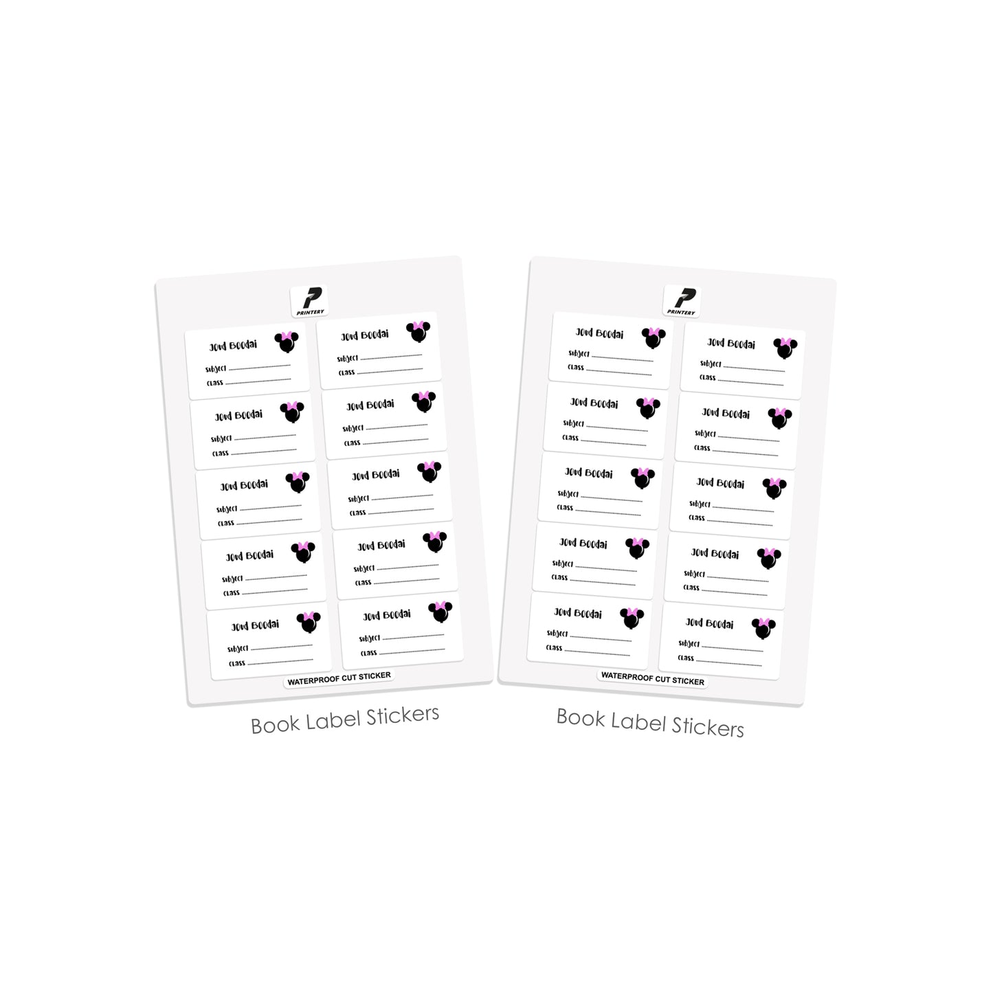 School Label Stickers Pack D050 - Minnie Mouse