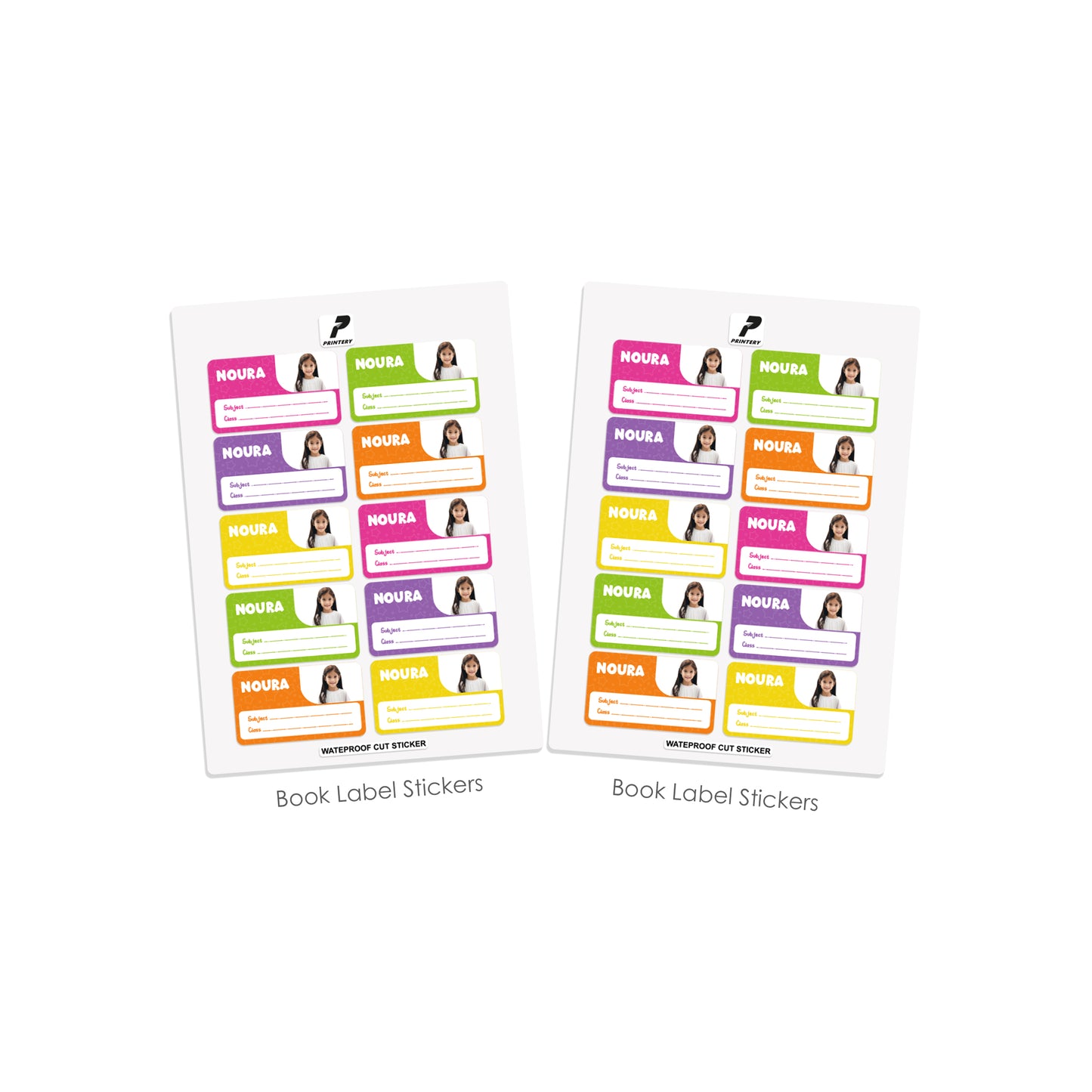 School Label Stickers Pack D133 - Girl Photo Theme