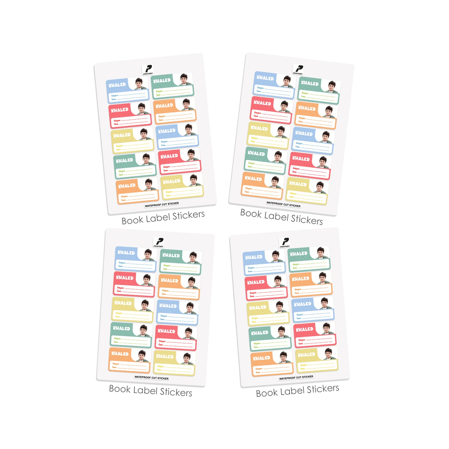 School Label Stickers Pack D134 - Boy Photo Theme