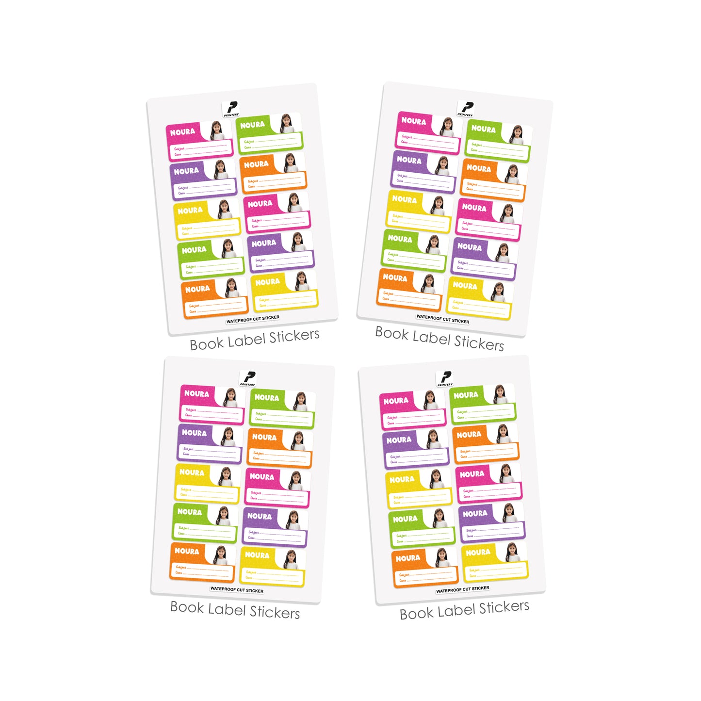 School Label Stickers Pack D133 - Girl Photo Theme