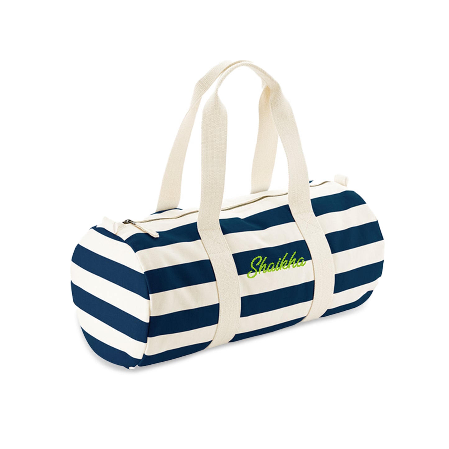 Blue Stripes Organic Barrel Bag D12