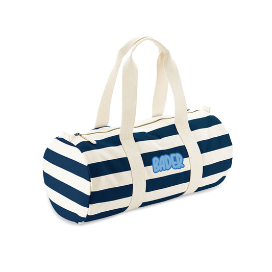 Blue Stripes Organic Barrel Bag D13