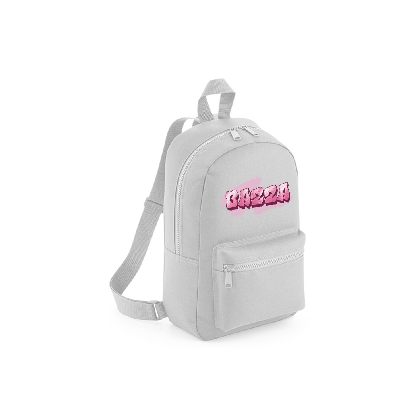 Gray Recycled Mini Backpack  - Graffiti