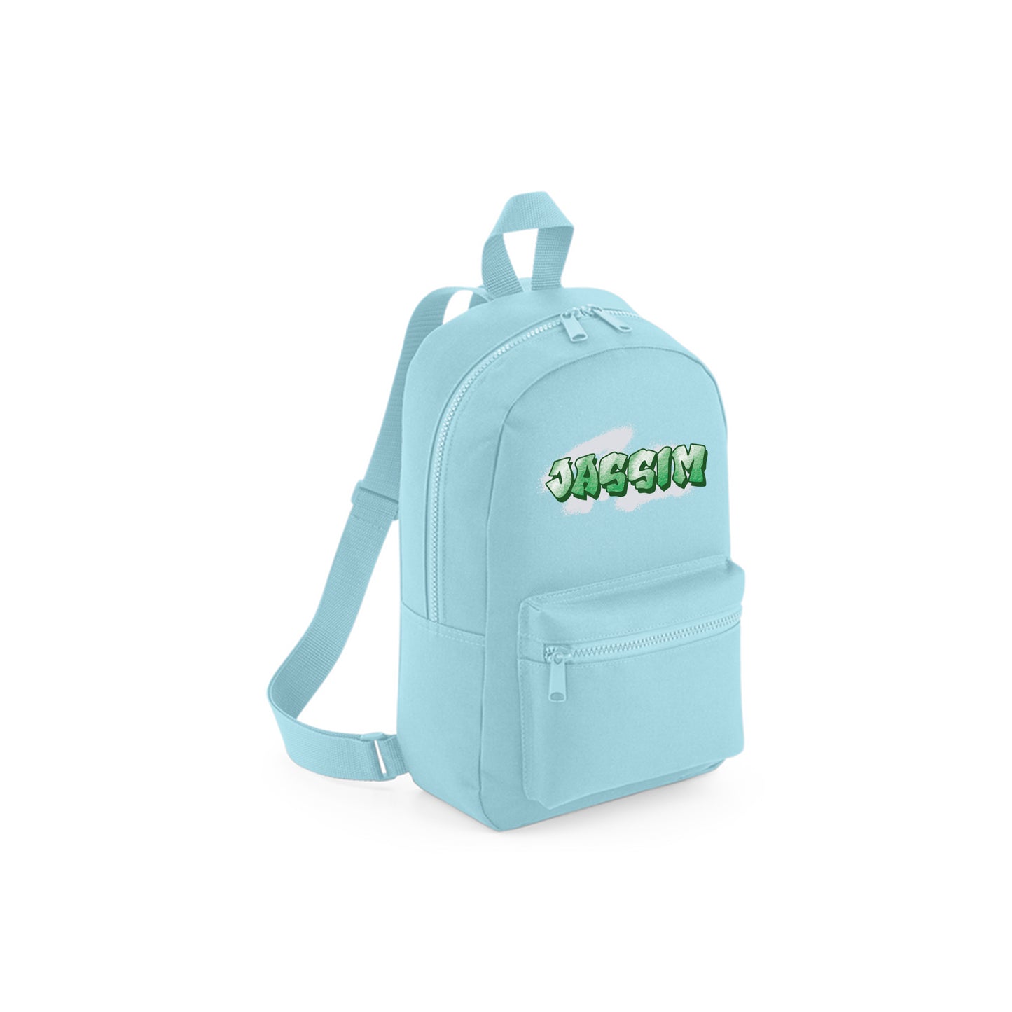 Light Blue Recycled Mini Backpack - Graffiti