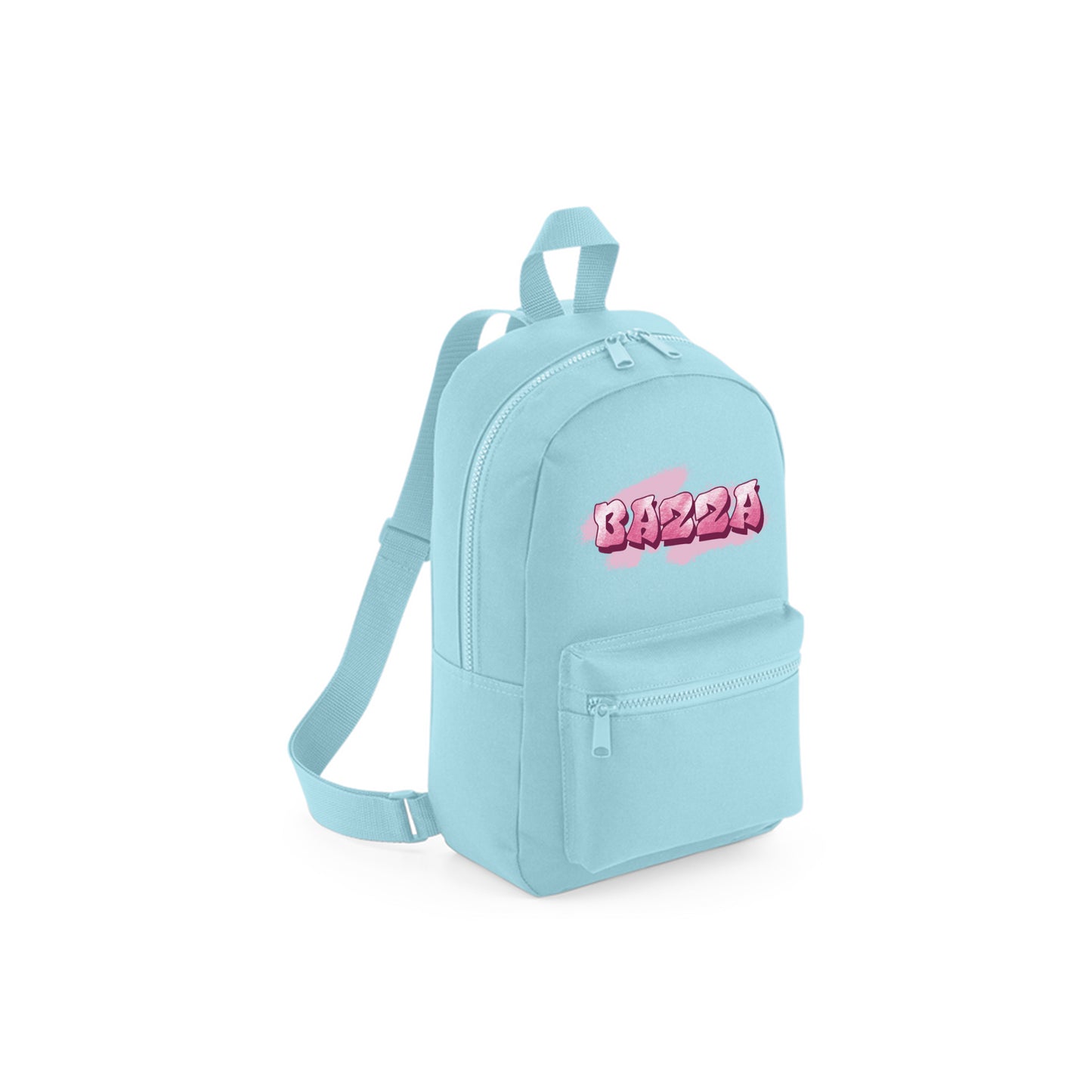 Light Blue Recycled Mini Backpack - Graffiti