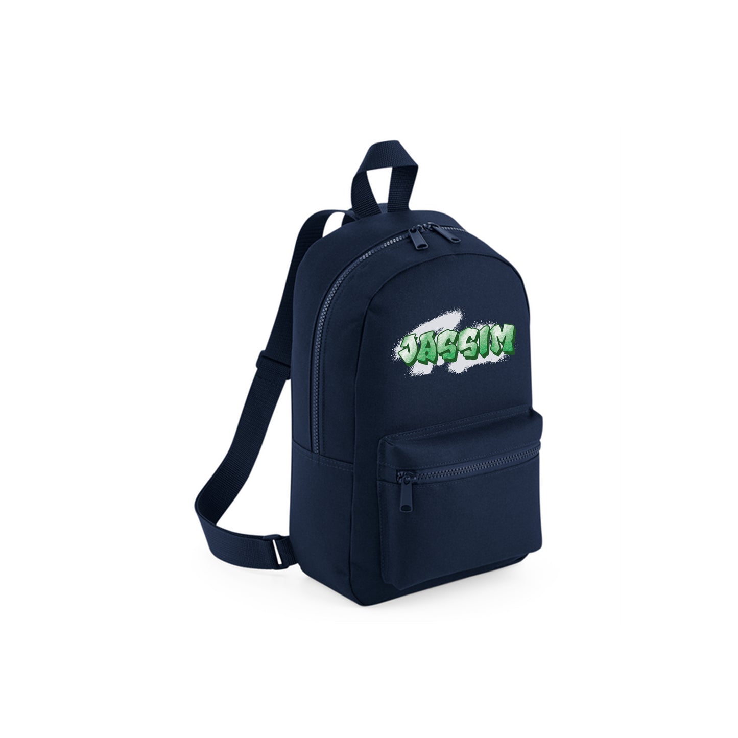 Navy Blue Recycled Mini Backpack - Graffiti