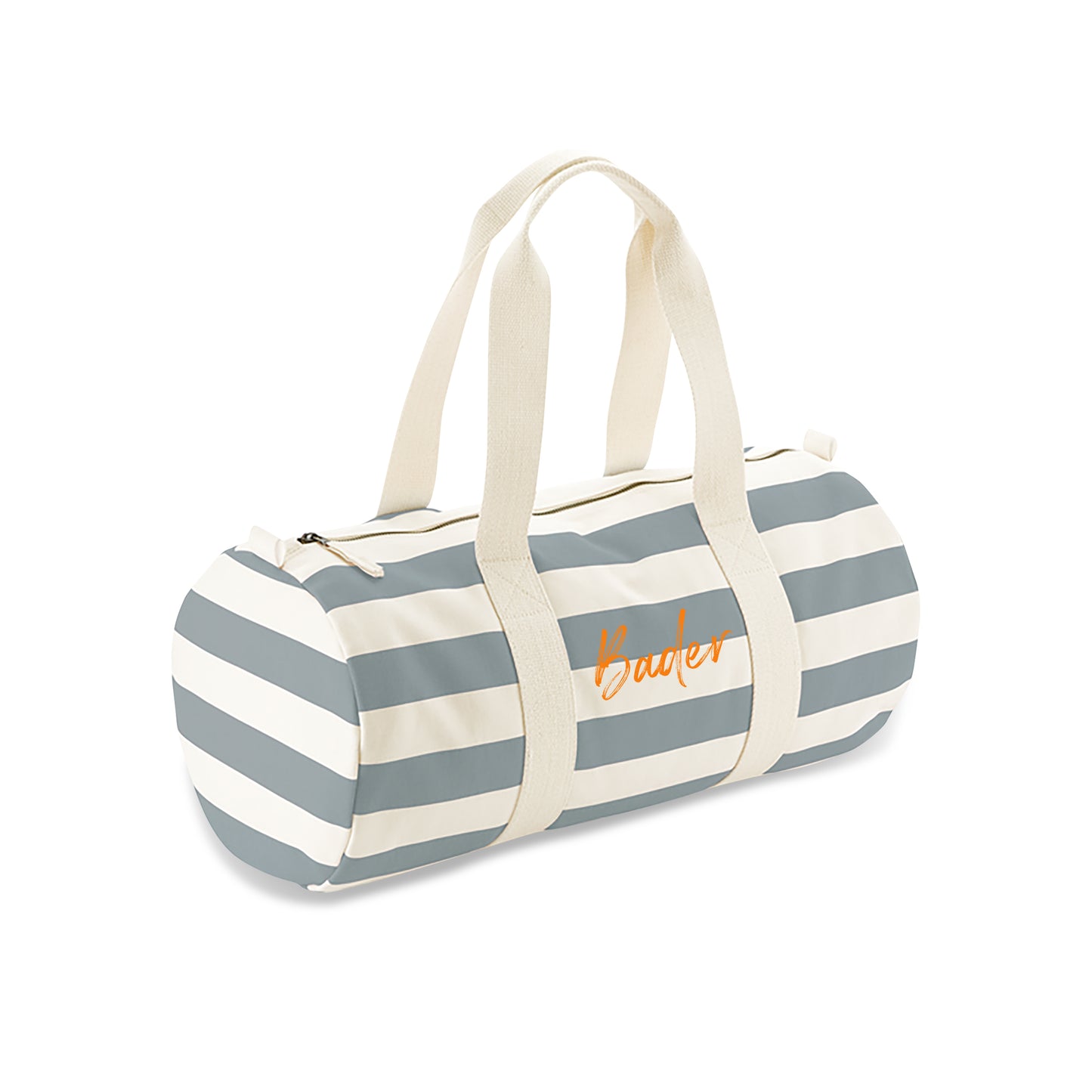 Gray Stripes Organic Barrel Bag D07