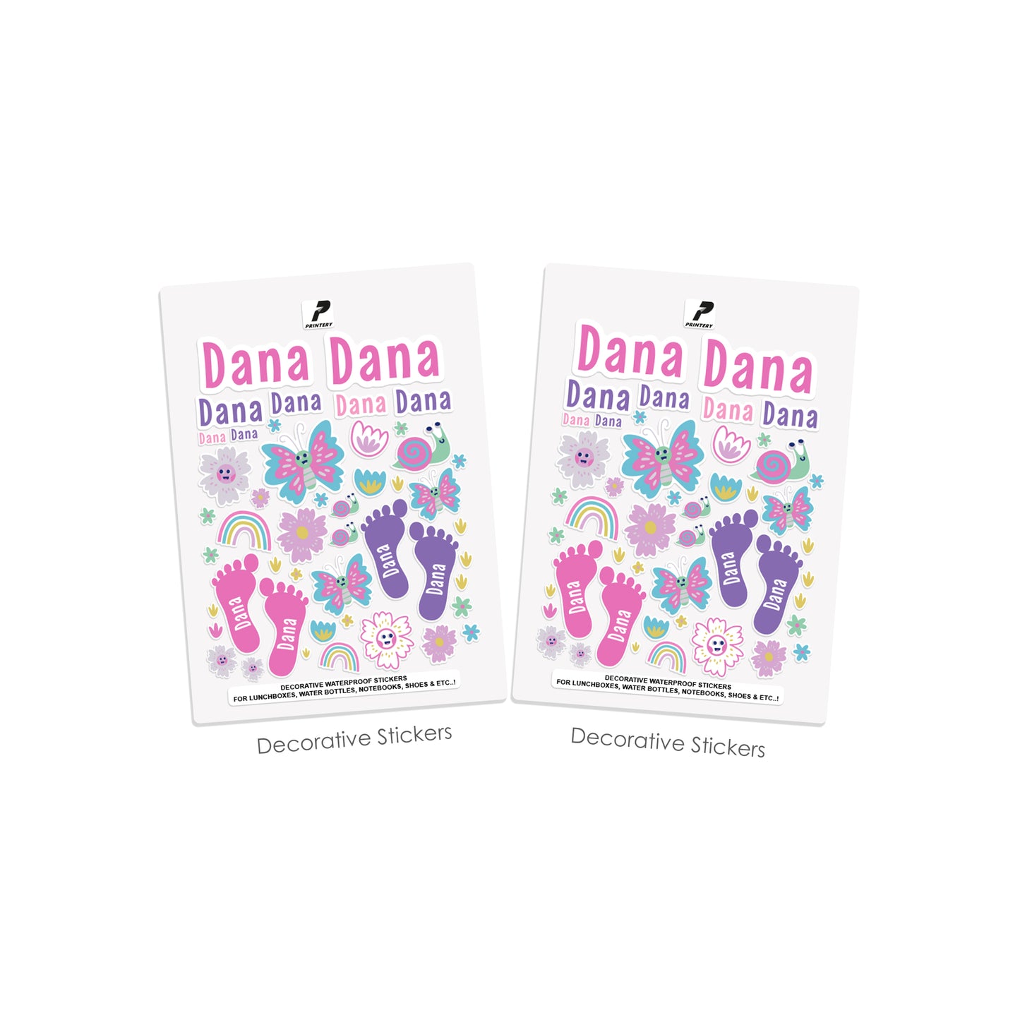 School Label Stickers Pack D119 - Butterfly