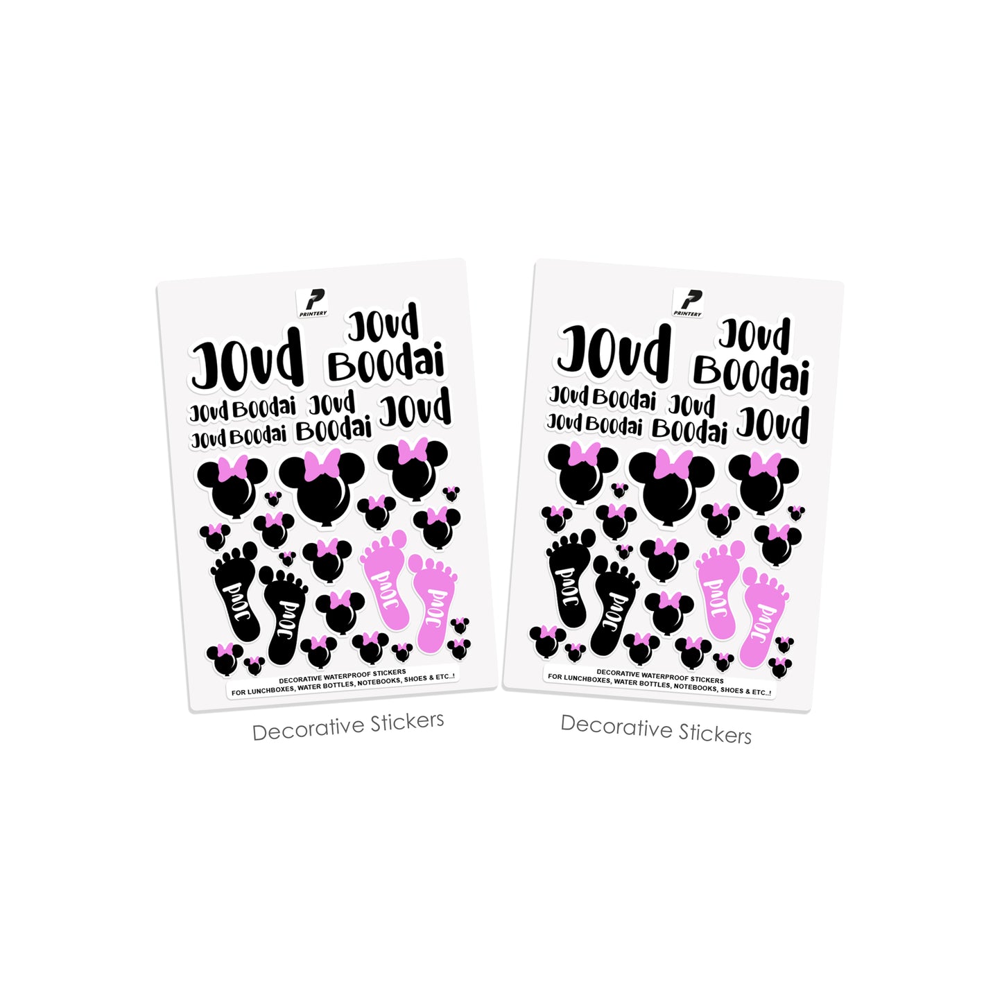 School Label Stickers Pack D050 - Minnie Mouse