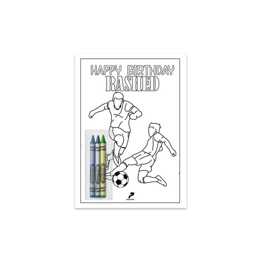 Football theme Birthday Coloring Card