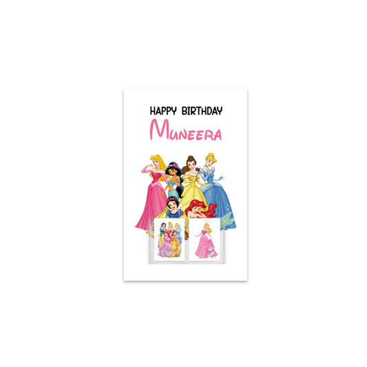 Princess Theme Birthday Tattoo Card