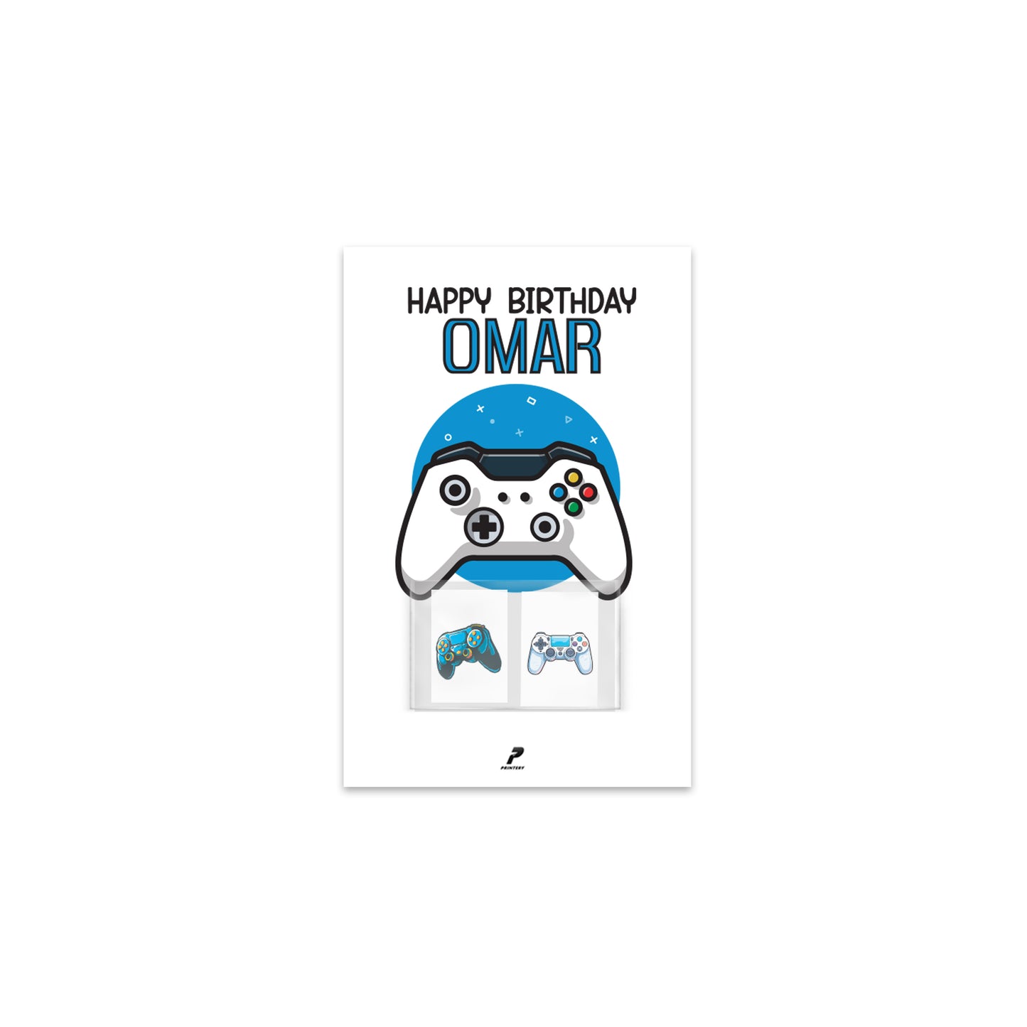 Joystick Theme Birthday Tattoo Card