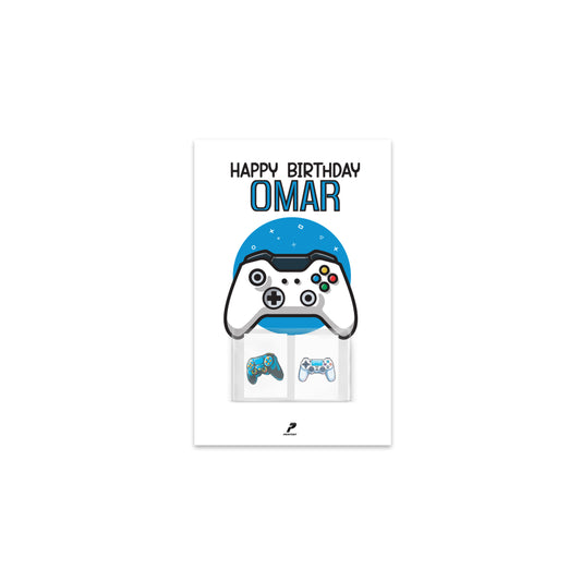 Joystick Theme Birthday Tattoo Card