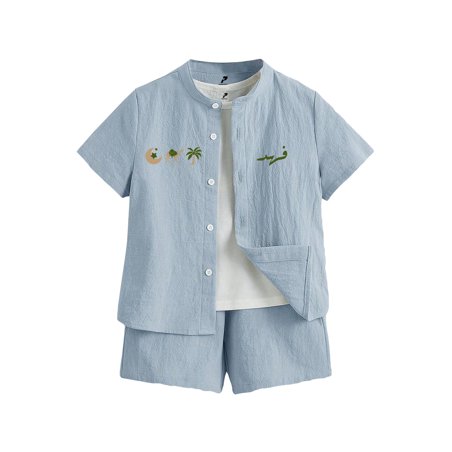 Ramadan Light Blue Shirt Set RD10-1