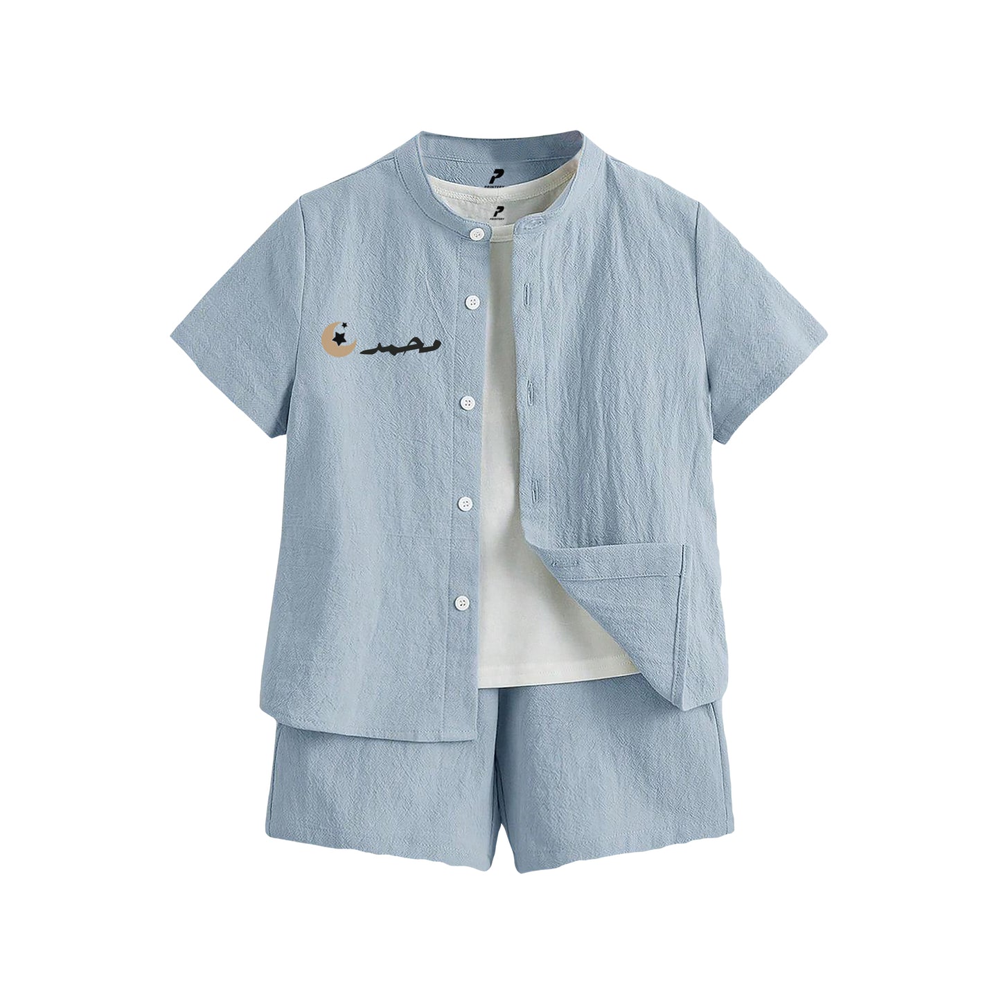 Ramadan Light Blue Shirt Set RD10-2