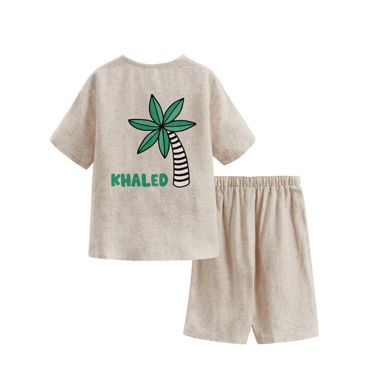 Summer Linen Set Palm Tree