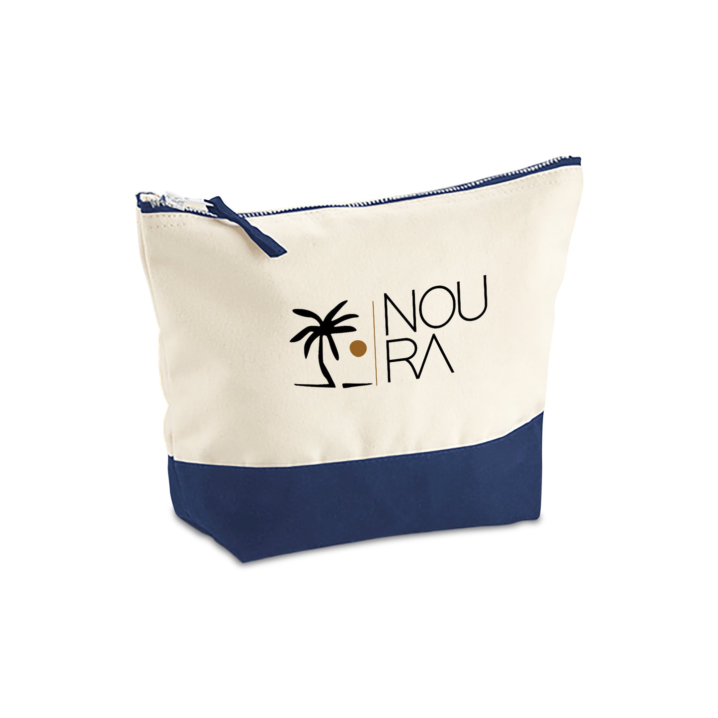 Natural/Blue Organic Accessory Bag D03