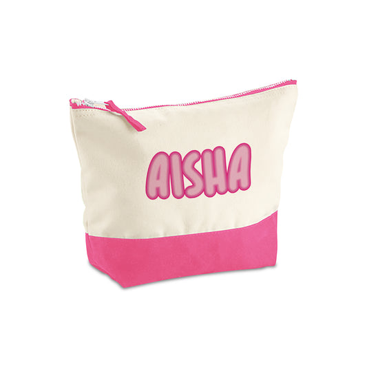 Natural/Pink Organic Accessory Bag D13