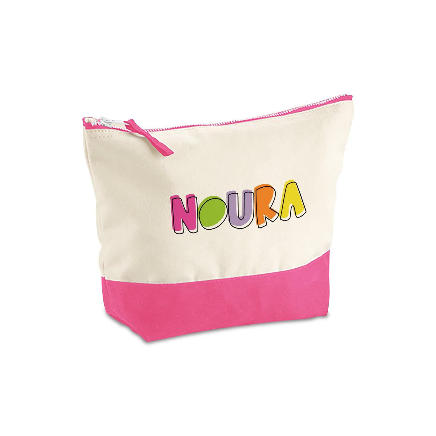 Natural/Pink Organic Accessory Bag D02