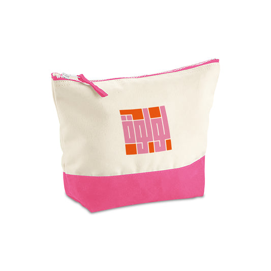 Natural/Pink Organic Accessory Bag D08