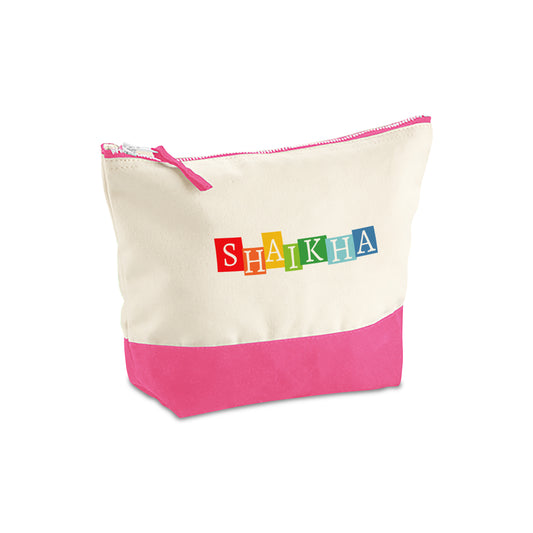 Natural/Pink Organic Accessory Bag D09