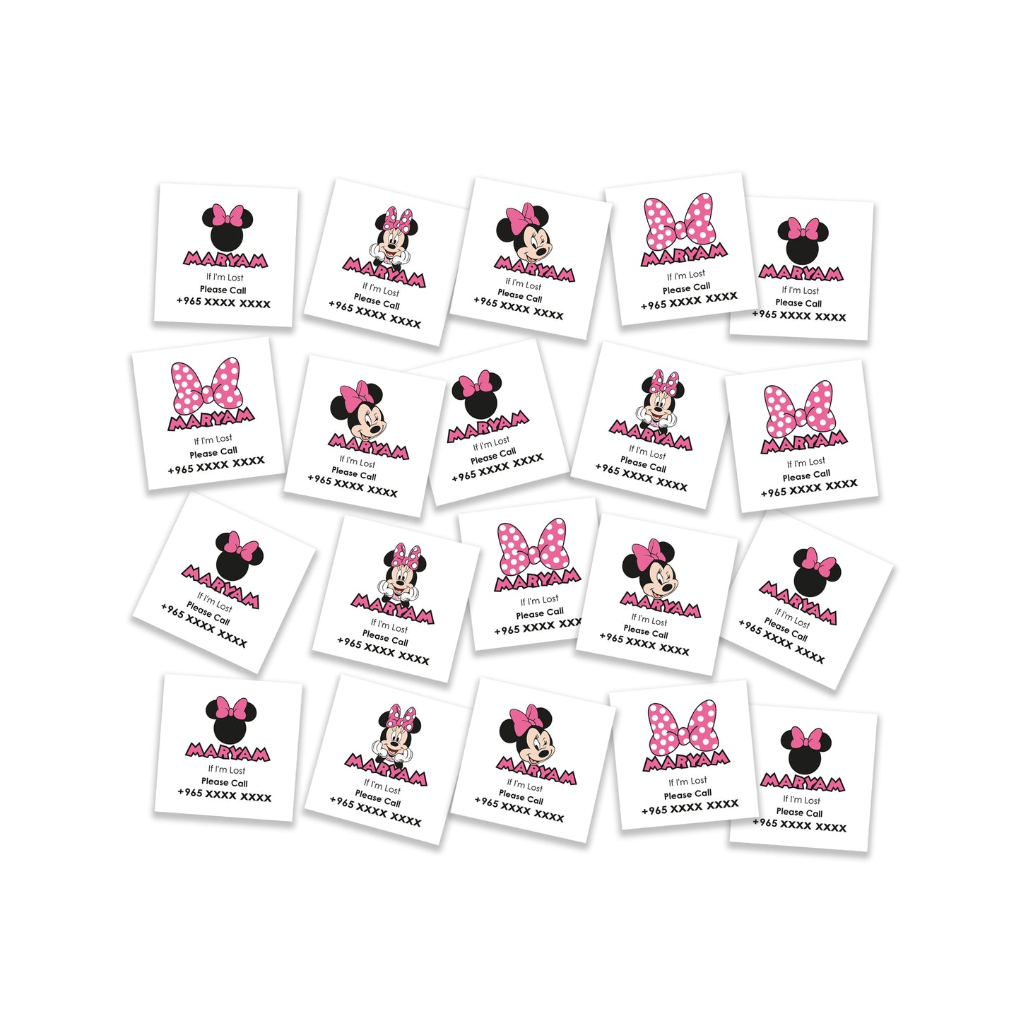 Minnie Mouse Theme Child Safety Travel Tattoo