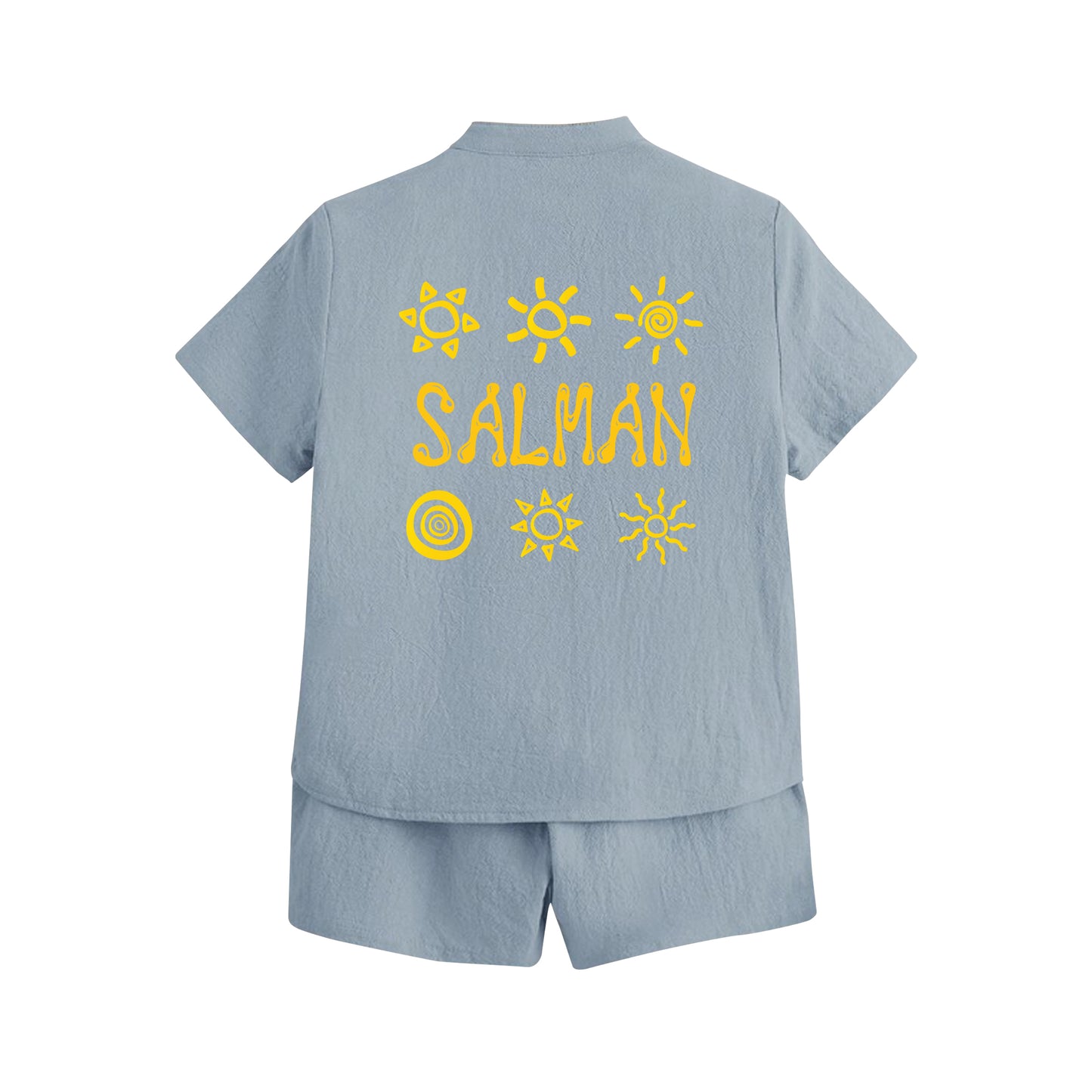 Gray Summer Shirt Set Sun