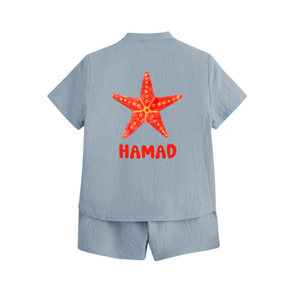 Gray Summer Shirt Set Star Fish 2