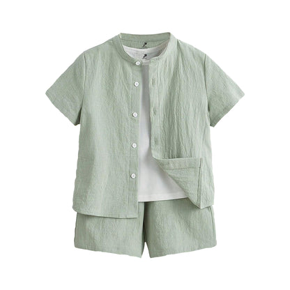 Light Green Summer Shirt Set Sun