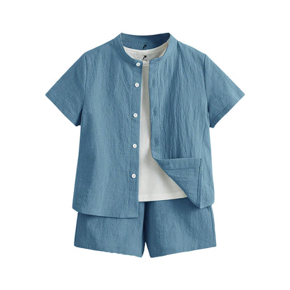 Light Blue Summer Shirt Set Sun