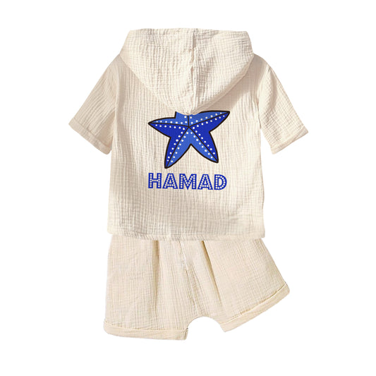 Summer Short Hoodie Set  Star Fish