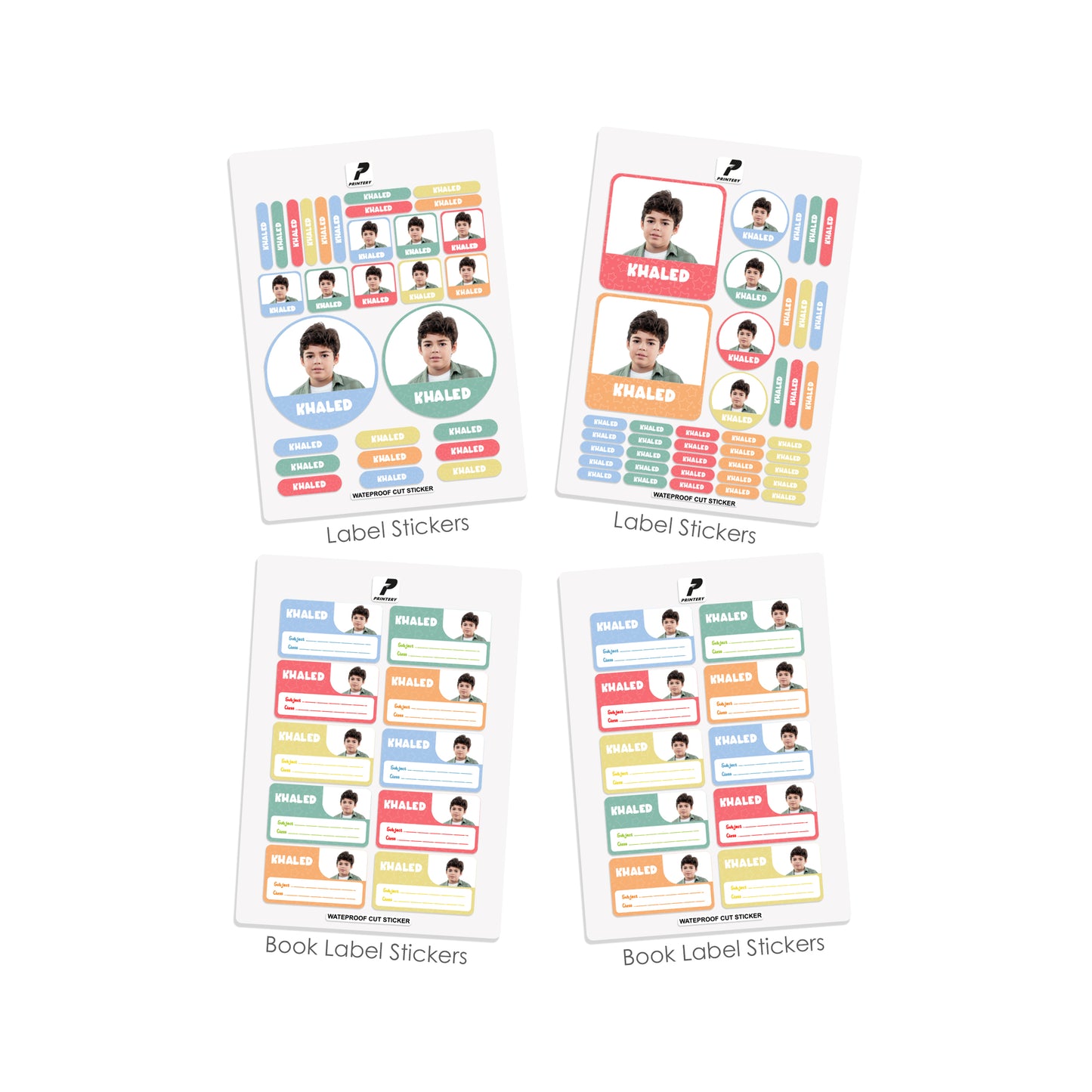 School Label Stickers Pack D134 - Boy Photo Theme