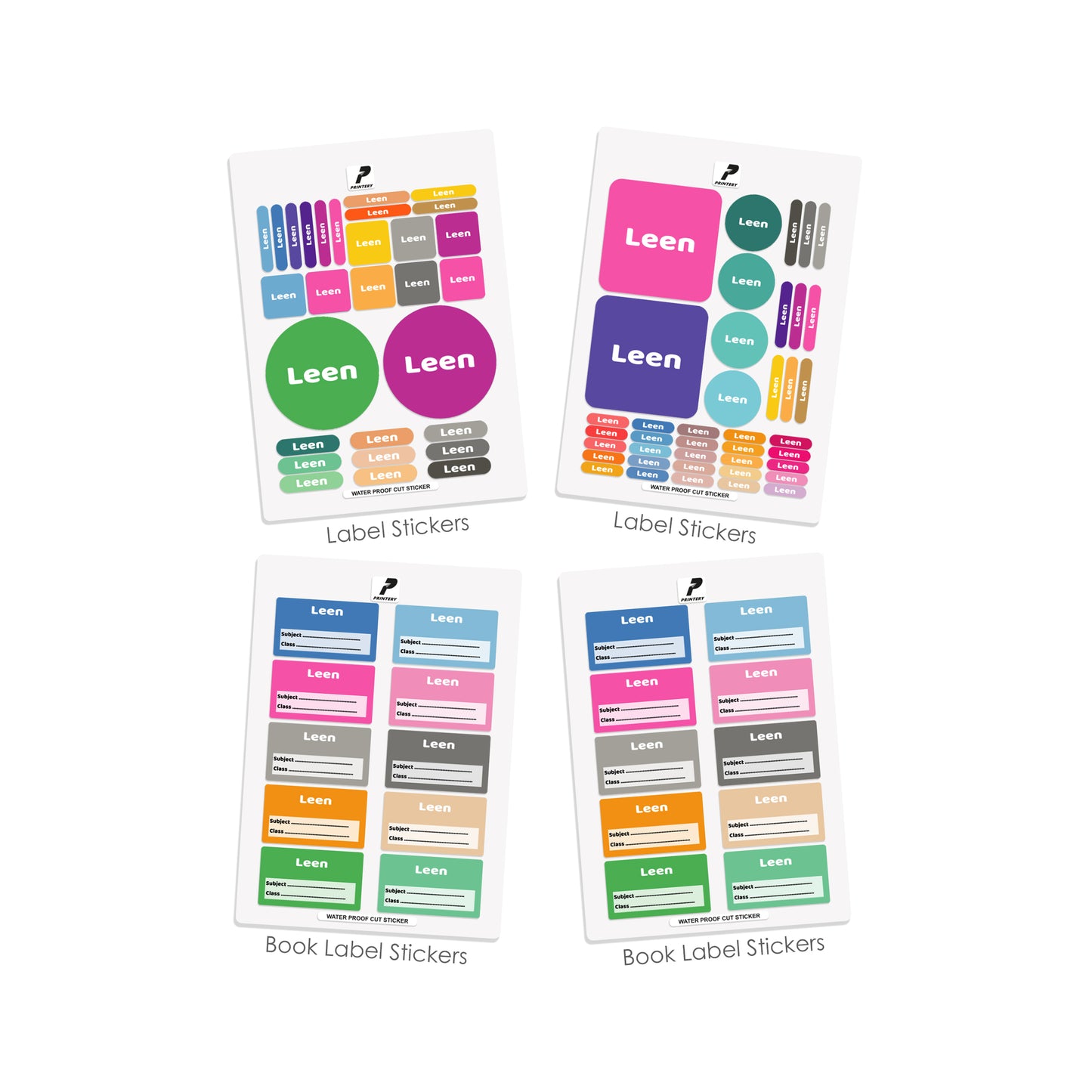 School Label Stickers Pack D022 - Basic Theme