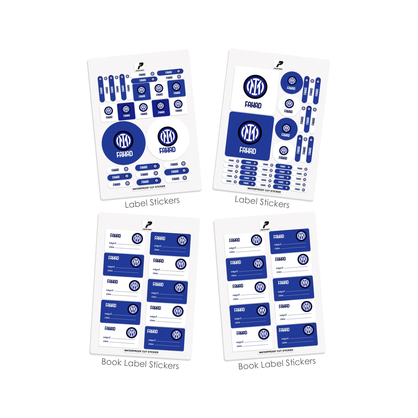 School Label Stickers Pack D093 - Inter Milan