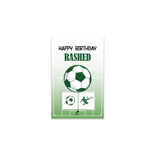 Football Theme Birthday Tattoo Card