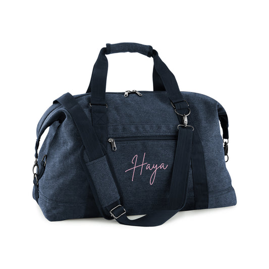 Navi Blue Vintage Weekender Bag D03