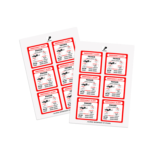 Customized Allergy Labels Pack