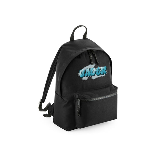 Black Recycled Backpack - Graffiti