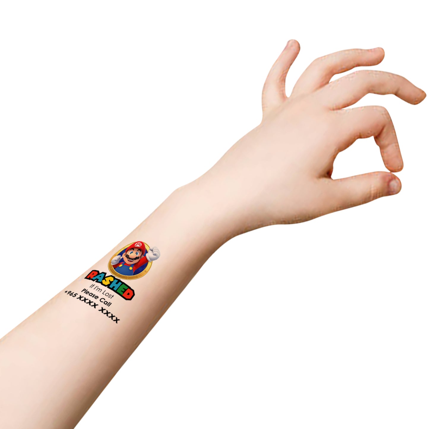 Mario Theme Child Safety Travel Tattoo